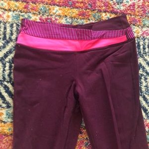 Burgundy LuluLemon yoga pants